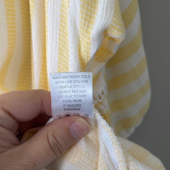 Adrienne Vittadini Striped Top Shirt V Neck Button Chest 3/4 Sleeves Size 2X - Picture 5 of 7